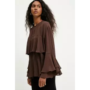 Answear.LAB bluza culoarea maro, neted imagine