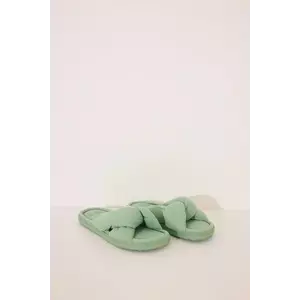 women'secret papuci de casa DAILY SECRET GARDEN culoarea verde, 4992511 imagine
