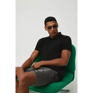 Medicine tricou polo culoarea negru, uni imagine