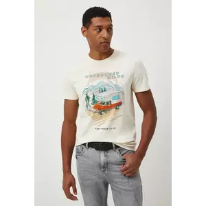 Medicine tricou din bumbac culoarea bej, cu imprimeu imagine