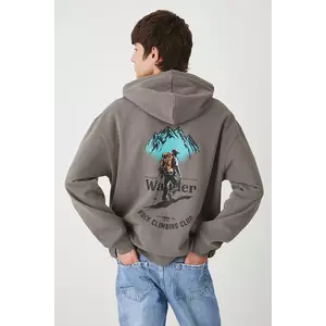 Medicine hanorac de bumbac culoarea maro, cu glugă, cu imprimeu imagine