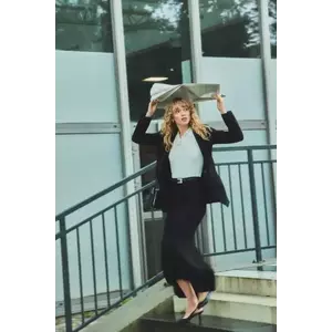 Answear.LAB sacou culoarea negru, un singur rand de nasturi, neted imagine