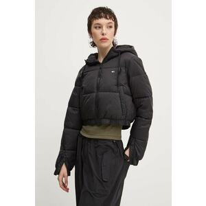 Tommy Jeans geaca femei, culoarea negru, de iarna, DW0DW18313 imagine