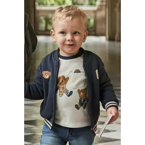 Mayoral longsleeve din bumbac pentru bebeluși culoarea bej, cu imprimeu, 2059 imagine