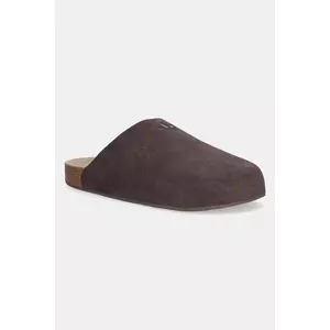 adidas Originals papuci din piele Adimule culoarea maro, JS0705 imagine