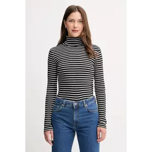 United Colors of Benetton longsleeve din bumbac cu guler, 30YSE2225 imagine