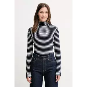 United Colors of Benetton longsleeve din bumbac cu guler, 30YSE2225 imagine