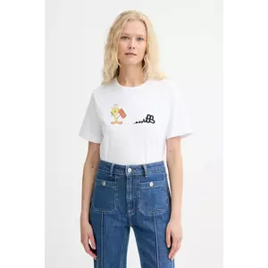 MUNTHE tricou din bumbac LACIN culoarea alb, 253110125360 imagine