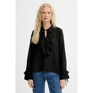 MUNTHE bluză din amestec de mătase LESIENNA culoarea negru, uni, 253100025326 imagine