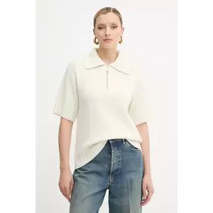 Liviana Conti pulover de lână culoarea bej, F5WC08 imagine