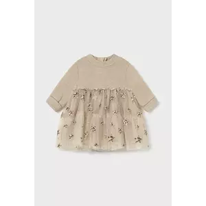 Mayoral Newborn rochie bebe culoarea bej, mini, evazati, 2824 imagine