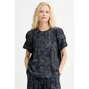 MUNTHE bluză LUSTANNA culoarea bleumarin, cu imprimeu, 253103125320 imagine