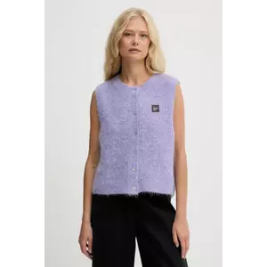 American Vintage vestă din amestec de lână culoarea violet, light, EAST19MC imagine