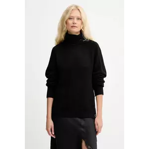 Silvian Heach pulover din amestec de lână DIOUF culoarea negru, light, cu guler, GPA25232LU imagine