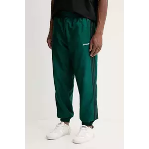 adidas Originals pantaloni de trening Brushed WVN culoarea verde, cu imprimeu, JX3079 imagine