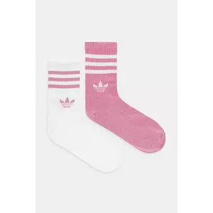 adidas Originals sosete 3-Stripes 2-pack culoarea roz, JX5205 imagine