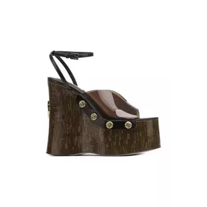 Naked Wolfe sandale Tiger Lilly culoarea maro, toc pana, Tiger Lilly Brown imagine