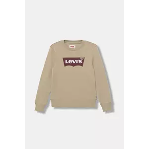Levi's bluză copii BATWING CREWNECK culoarea bej, cu glugă, cu imprimeu, 9E9079 imagine
