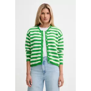 American Vintage cardigan din amestec de lână GILET ML COL ROND culoarea verde, VITO19E imagine