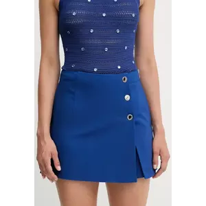 Morgan pantaloni scurți SHICK culoarea negru, cu imprimeu, high waist, SHICK imagine