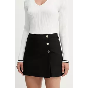 Morgan pantaloni scurți SHICK culoarea negru, cu imprimeu, high waist, SHICK imagine