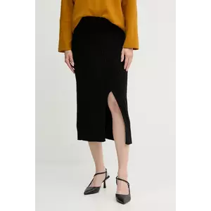 Dkny fustă culoarea bordo, midi, drept, DJ4R0377 imagine