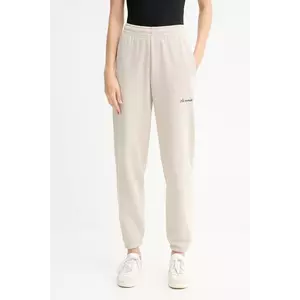 La Mania pantaloni de trening DUO culoarea bej, uni, DUO imagine