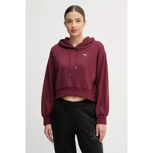 Puma bluză culoarea negru, cu glugă, uni, 629746 imagine