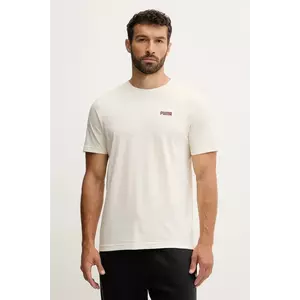 Puma tricou din bumbac culoarea turcoaz, cu imprimeu, 684717 imagine