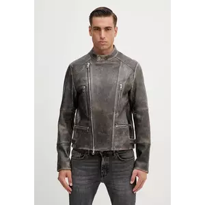 Michael Kors geacă de piele culoarea negru, de tranzitie, CT5800M69T imagine