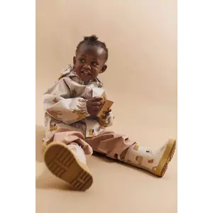Liewood jachetă și pantaloni pentru bebeluși Manu Rainwear Set culoarea bej, LW19910 imagine