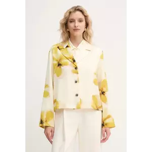 MAX&Co. sacou culoarea galben, un singur rând de nasturi, cu imprimeu, 2526046051200 imagine