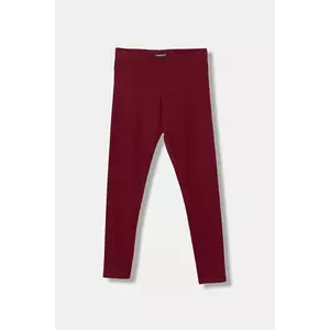 United Colors of Benetton leggins copii culoarea bordo, uni, 3MT1CF02G imagine