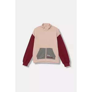 United Colors of Benetton hanorac de bumbac pentru copii culoarea roz, cu imprimeu, 3J68C505D imagine