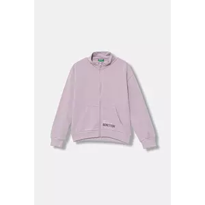 United Colors of Benetton hanorac de bumbac pentru copii culoarea violet, cu imprimeu, 3J68C505D imagine