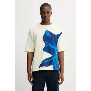 Desigual tricou din bumbac PANCHO culoarea bej, cu model, 25WMTK01 imagine