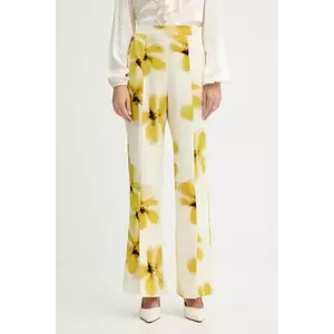 MAX&Co. pantaloni culoarea bej, lat, high waist, 2526136101200 imagine