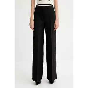 MAX&Co. pantaloni culoarea negru, lat, high waist, 2528136014200 imagine