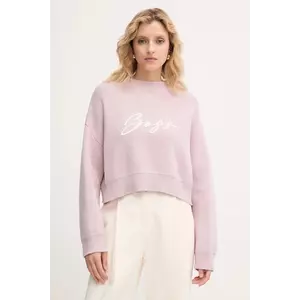 BOSS Orange pulover de bumbac culoarea roz, 50543979 imagine