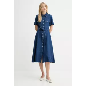Marella rochie jeans culoarea bleumarin, midi, evazati, 2523226024200 imagine