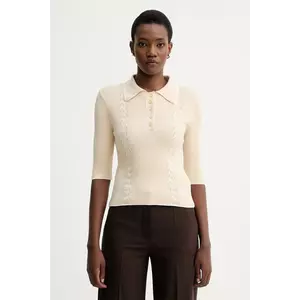 Sessun pulover de bumbac culoarea bej, light, 25109001 imagine