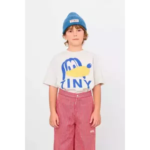 Tinycottons tricou copii TINY DOG GRAPHIC TEE culoarea bej, cu imprimeu, AW25-311 imagine