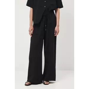 Medicine pantaloni culoarea negru, lat, medium waist imagine