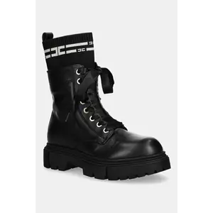 Elisabetta Franchi bocanci din piele pentru copii culoarea negru, F4A5-E0422 imagine