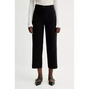 Sessun pantaloni culoarea negru, drept, high waist, 21507002 imagine