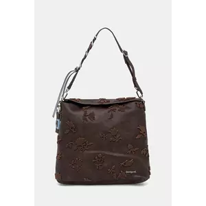 Desigual poșetă STENCIL FLOCADO culoarea maro, 25WAKP16 imagine