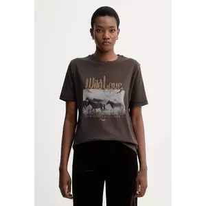 ZADIG&VOLTAIRE tricou din bumbac culoarea maro, JWTS02816 imagine