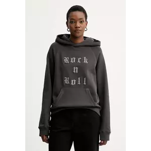 ZADIG&VOLTAIRE hanorac de bumbac culoarea gri, cu glugă, cu imprimeu, JWSS01607 imagine