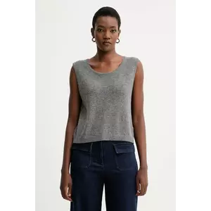 American Vintage vestă cu lână culoarea gri, light, DUM18B imagine