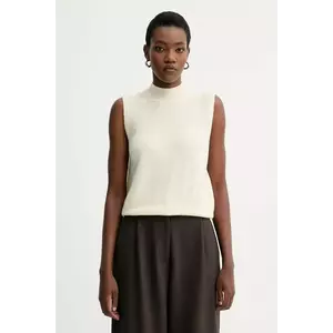 Sessun vestă de lână culoarea bej, light, cu turtleneck, 25109018 imagine